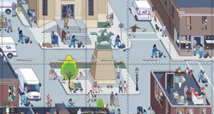 Award-Winning Pantheon Books Graphic Novelist Chris Ware Designs Stamp Collection Celebrating U.S. Postal Service